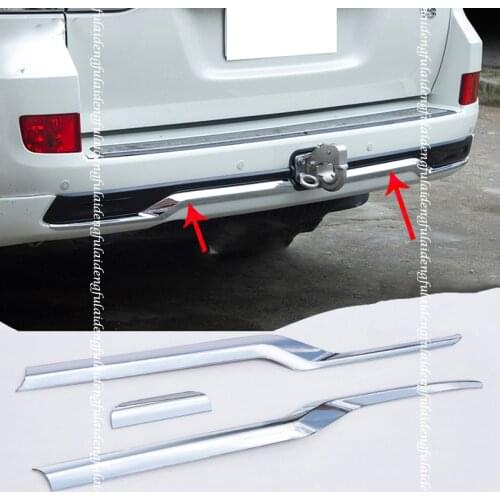 3pcs For Toyota Land Cruiser LC200 2016-2020 ABS Chrome Rear bumper Molding Protector Trim Strip Car Accessories