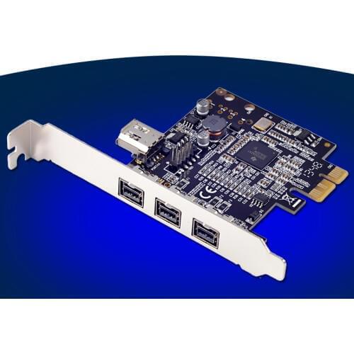 3 External 1394b + 1 Port Internal 1394a PCI-E IEEE 1394 FireWire Expansion Card