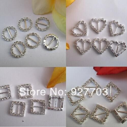 4 Design 10pcs Crystal Rhinestone buckle Fit Wedding Ribbon Hair Jewelry