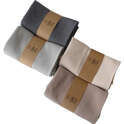 4Pcs Cotton Waffle Cleaning Cloths Kitchen Absorbent Dishtowel Tea Towel Cocktail Napkin For Weddings Household Tableware Tools