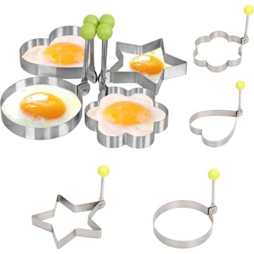 4 Style Stainless Steel Fried Egg Shaper Mould Omelette Decoration Frying Egg Pancake Cooking Tools Kitchen Accessories Tools