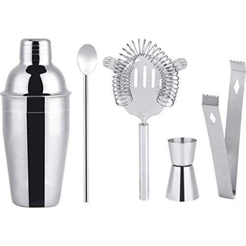 Faroot 5pcs 350ML Stainless Steel Cocktail Hand Shaker Mixer Drink Barkeeper Martini Tool Bar Set Kit Bartender Tool