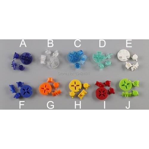 50sets Good quality 10 colors A B Buttons Keypads for Gameboy Pocket GBP On Off Power Buttons D Pads Power Buttons