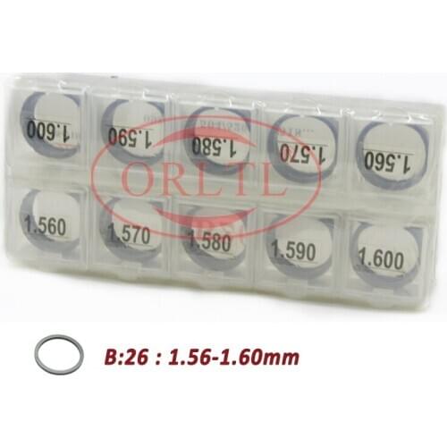 50 PCS, B26 size(1.56-1.6 mm) Injector Gaskets Kit and Nozzle Needle Valve Lift Adjusting Shims FOR B0SCH 0445120