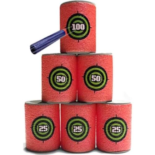 6PCS Foam Drink Bottle Bullet Training Supplies Toy Children Outdoor Targets Shot Dart Game Toy Fixed Elite Games Soft Annex Toy