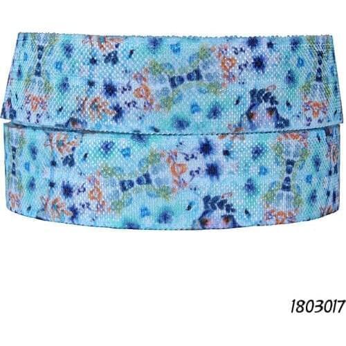 Free shipping flower patterns fold over elastic foe for hair ties