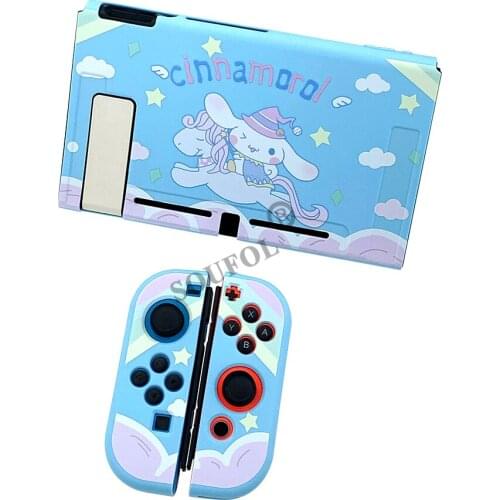 Dropshipping TPU Soft Protector Case For Switch Anime Cute Cartoon Blue Silicone Cover Back Grip Shell For Nintendo Switch