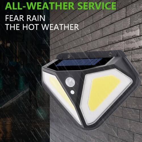 COB LED Solar Light Built in Battery Outdoor Wall Lamp Powered Sunlight Waterproof Motion Sensor Street Light Garden Decoration