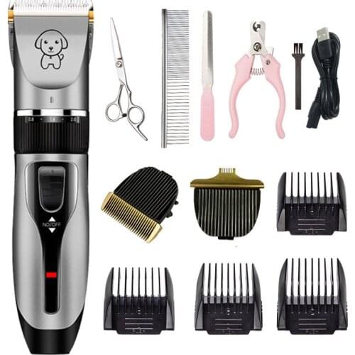 Pet electric hair trimmer USB charging beauty kit pet cats and dogs electric haircut comb shaver dog hair clippers set razor