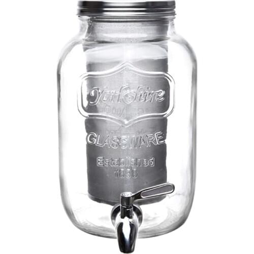 Coffee Maker, 5L Cold Brew Mason Jar with Stainless Steel Spigot and Removable Mesh Filter,Thick Glass Carafe for Juice