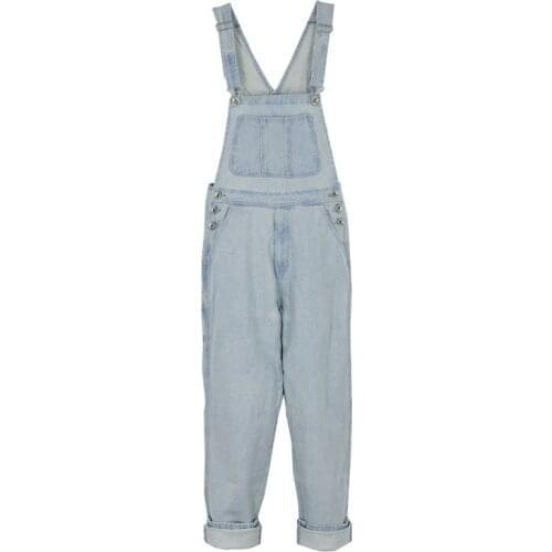 Overalls Men Bib Jeans Fashion Slim Straight Denim Jumpsuits Casual Cargo Pants Hip Hop Light Blue Trousers Large Size S - 5XL