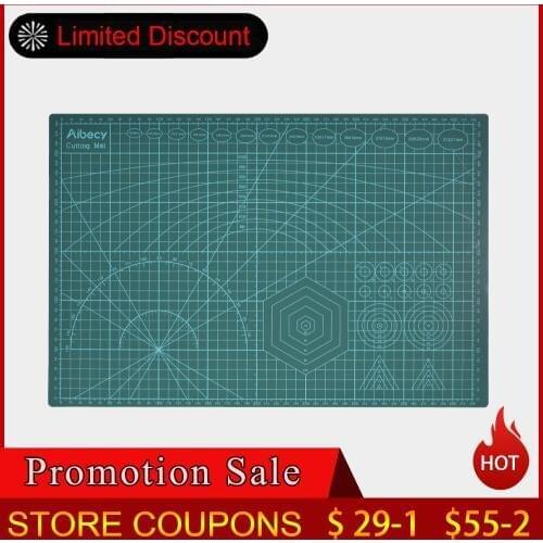 Aibecy A3 Cutting Mat PVC Patchwork Tools Manual DIY Tool Cutting Board Available Self-healing Cutting Pad 30cm* 45cm* 3mm Green