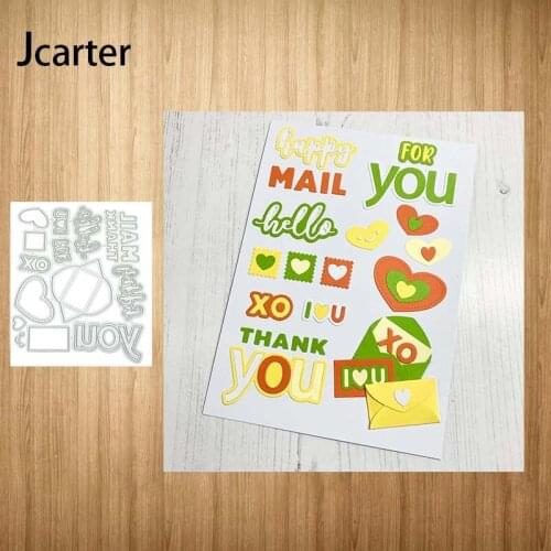New Design Metal Cutting Dies Envelope Heart You Letters Craft Stencil Diy Scrapbook Handmade Card Make Shape Album Decor Model