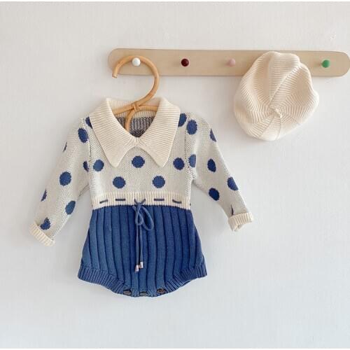 MILANCEL 2020 winter new baby clothes newborn baby girls clothes polka dot baby knit bodysuit