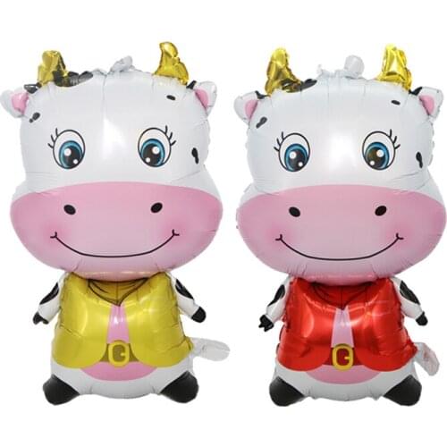 Cute Cow Balloon Cartoon Calf Aluminum Foil Balloon Childrens Toy Floating Air Ball Birthday Party Decoration Balloon