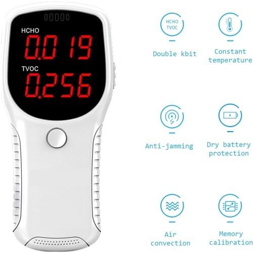 Air Quality Monitor Formaldehyde Detector Pollution Meter for HCHO TVOC Multifunctional Air Gas Detector Air Detector