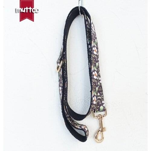 MUTTCO retailing fashion handmade stubborn dog collar with small flowers THE CHRYSANTHEMUM dog leash 5 sizes UDC044J