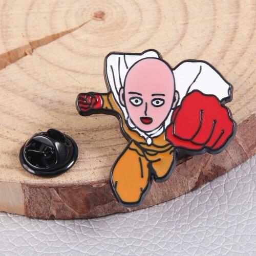 Anime One Punch Man Brooch Saitama badge Enamel Pin Collection Lapel Brooch Backpack Badge Collar Jewelry Hat Bag Accessories