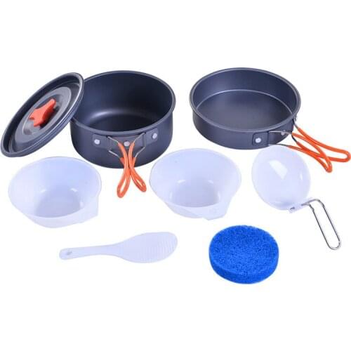 Aluminium Camping Cookware Set Outdoor Camping Tableware Cooking Set Travel Cutlery Utensils Hiking Picnic Set for 1-2 People