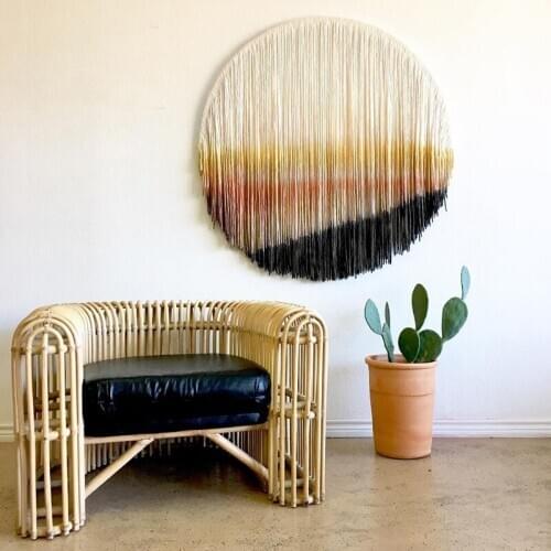 Wall Hanging Handmade Woven Fringed Tapestry 100% Cotton Boho Background Art Tapestries Wall Decoration for Home Living Room