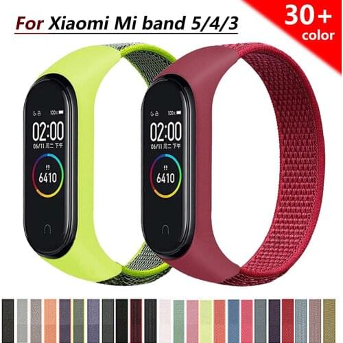 Nylon Sport loop Strap For xiaomi mi 5 4 band Bracelet watchband pulsera correa Strap Miband 5 Bracelet Wristband Mi band 5 4 3