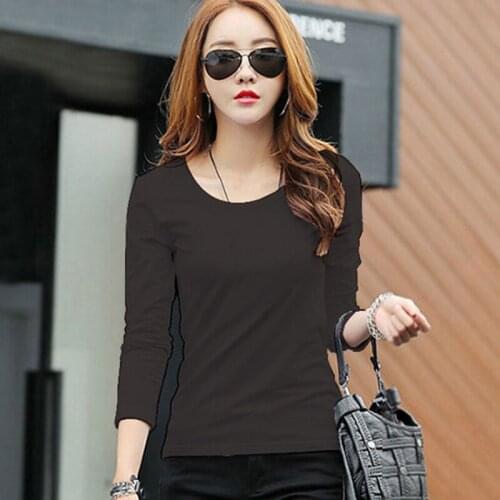 New 2021 Autumn Winter Women Tops Tees T-shirts Long Sleeve Casual Tunic Basic Shirt Tops T Shirt