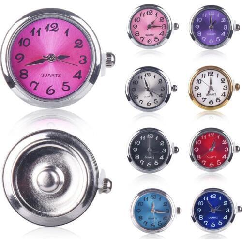 New Snap Jewelry 18mm Round Quartz Watch Face Charm Snap Button for Fashion DIY Snap Jewelry Bracelet Bangle