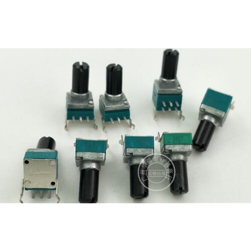Original new 100% RK097N horizontal single / double potentiometer B5K B10K B20K with bracket handle 12.5mm round axis (SWITCH)