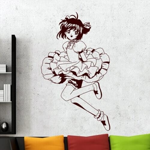 Variety Sakura Magic Card Girl Sakura Anime Wall Stickers Childrens Room Beautiful Second element Girl Stickers