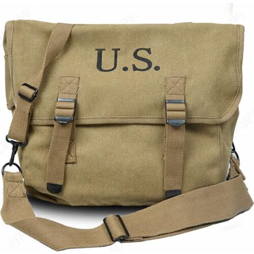 US Army M-1936 Backpack Canvas Field Carrying Musette Bag Strap Military War Reenactments