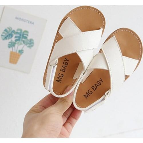 Puimentiua Toddlers Boys Girls Sandals Summer Childrens Beach Shoes Kids Fashion Sandals Cross-tied Anti-slipe Soft Simple