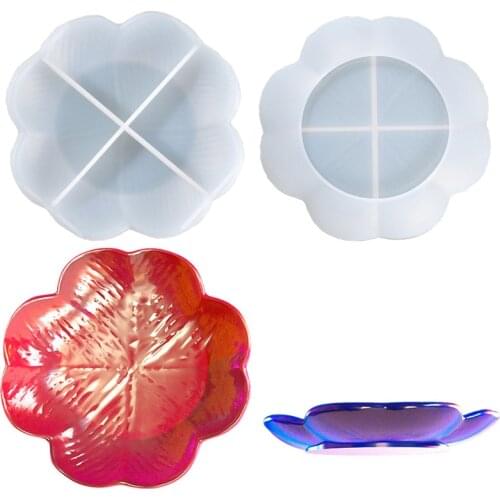 Silicone Mold flower shape storage tray family decoration dish Fluid Artist Making Epoxy Resin Molds Art Supplies Home Accessory