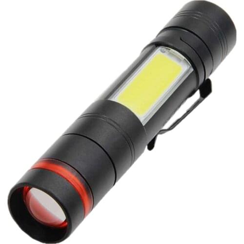 New Design Lens Telescope Long Range LED Flashlight for Cycling Pen Clip Torch Light with Power Bank