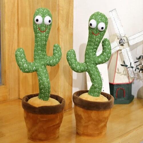 Dancing Cactus Electronic Plush Toys Twisting Singing Talking Novelty Funny Music luminescent Gifts Home Decoration Ornaments