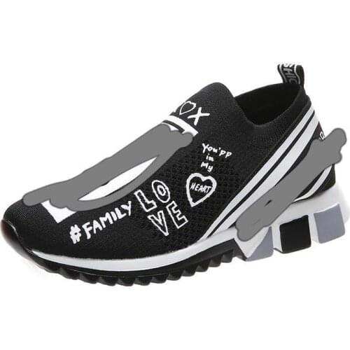 2020 flying woven womens shoes round-headed letter sneakers womens flat-bottomed large-size casual single-shoe