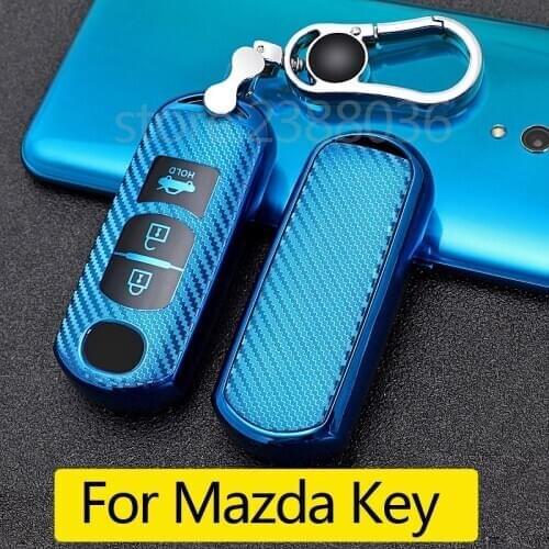 1x Premium Soft TPU Full Cover Key Fob Cover Key Fob Case For Mazda 3 6 8 Miata MX-5 CX-3 CX-5 CX-7 CX-9 3-Buttons Key Fob Shell