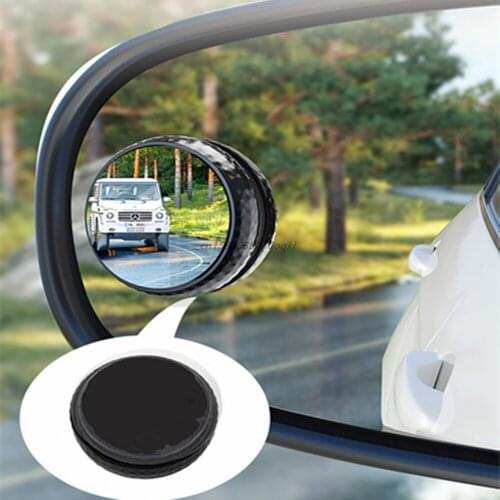 2PCS 360-Degree Adjustable Car Reversing Mirror Suction Cup Car Small Round Mirror Large Field View Wide-Angle Blind Spot Mirror