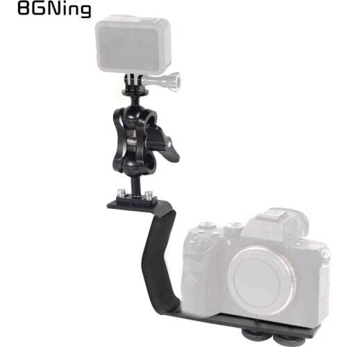 Diving Tray Z Shape Handle Mount Adapter Single Handle 1" Ball Extension with Clip Diving Bracket for SLR Camera Photography