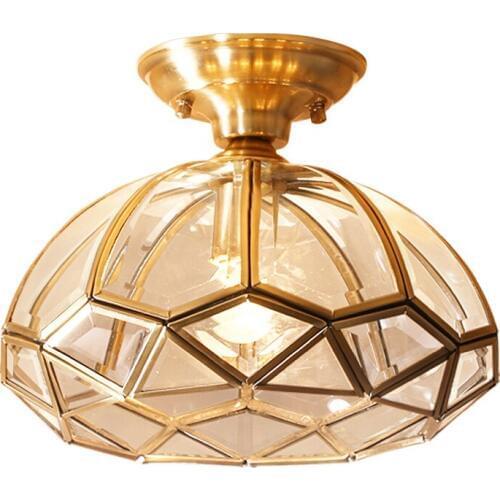 American Balcony Lamp Golden Glass Ceiling Lamp Modern Simple Kitchen Entry Lamp Porch Corridor Ceiling Light