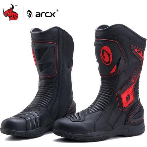 ARCX Motorcycle Boots High Quality Leather Motocross Boots Men Waterproof Moto Boots Shoes Motorbike Riding Boots Botas Moto