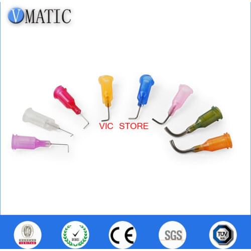 Free Shipping 100Pcs 90 Degree 0.5'' Length Bent Dispensing Tips Dispensing Needle 1/2 Inch Mix Pack Totally 100Pcs