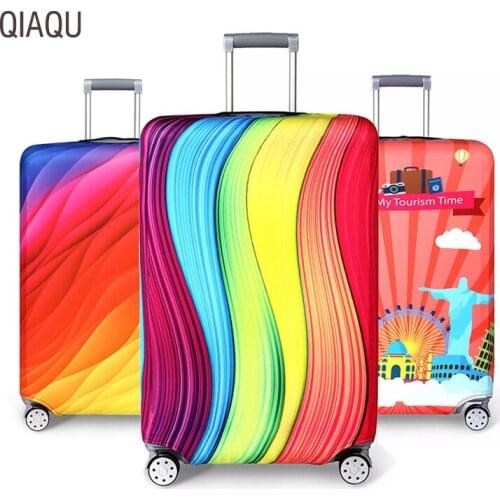 Thicken wave stripes Elastic Luggage Protective Cover 18-32 Inch Trolley Dust Case Cover Baggage Trunk Covers Travel Accessories