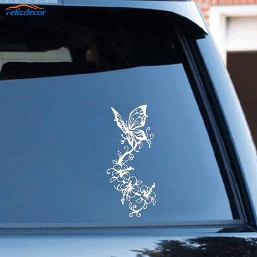 Black/Silver Beautiful Butterfly Car Stickers Vinyl Fashion Sticker Window Decoration Personality Vinyl Decals C661