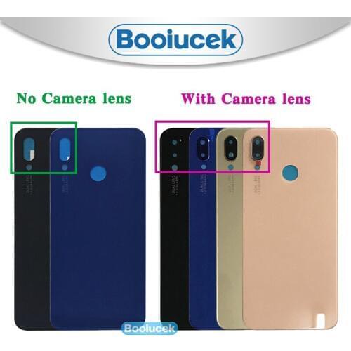 For Huawei P20 Lite Housing Battery Cover Door Rear Cover Glass with Adhesive Nova 3E With Camera lens or No Camera lens
