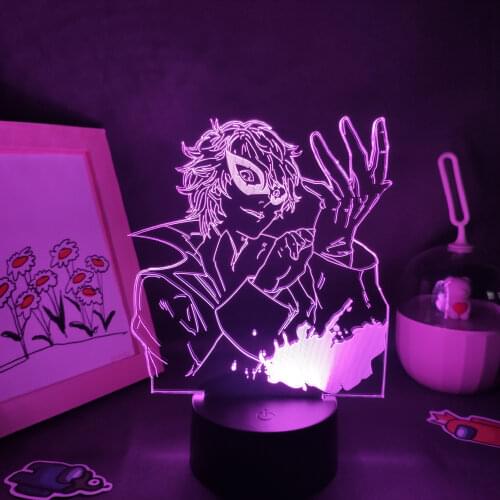 Persona 5 Anime Figure Ren Amamiya 3D Lamp LED Night Lights RGB Colorful Manga Gift Game Bedroom Dormitory Table Desk Decoration