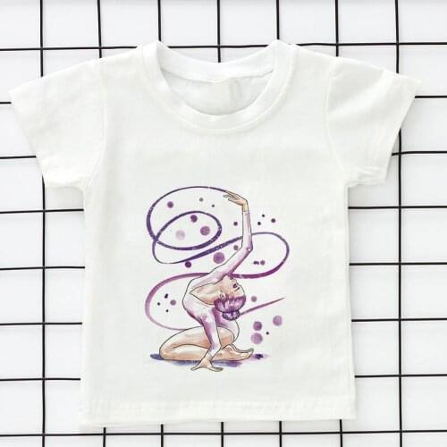 Girls Teen Kids Cartoon Blade Clothing For Children From 24M To 9 Years Old Baby Fabric Top Boys T-shirt Ballet Dancer Painted