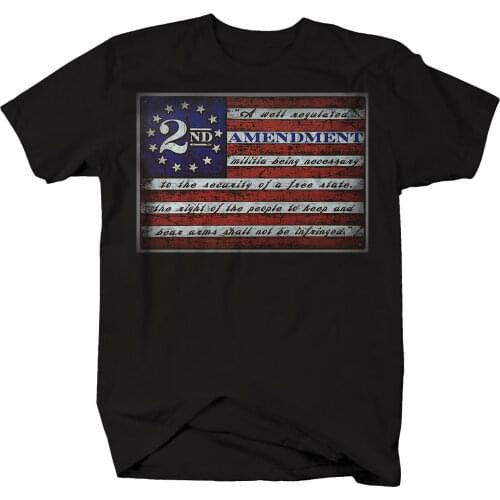 2nd Amendment American Flag Gun Rights T-Shirt. Summer Cotton Short Sleeve O-Neck Mens T Shirt New Gift S-3XL