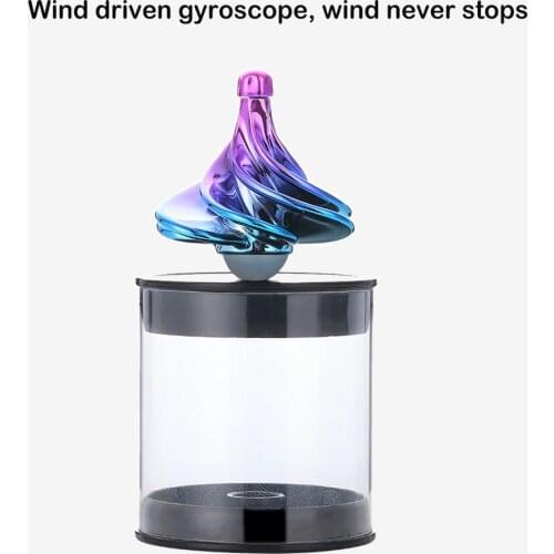 Gyro Pneumatic Colorful Wind Blowing Top for Children Spinning Top Christmas Gift Decompression Toy Indoor Play Pneumatic Top