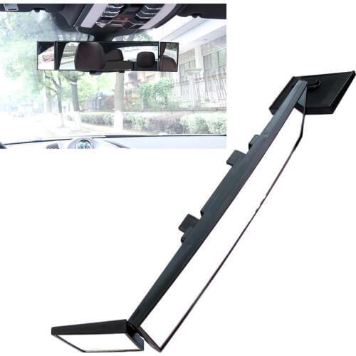 JEAZEA Car Large Vision 386mm Three Sides Vision Fold Rearview Glass Reversing Wide Angle Mirror Cover Sun Visor Prevent