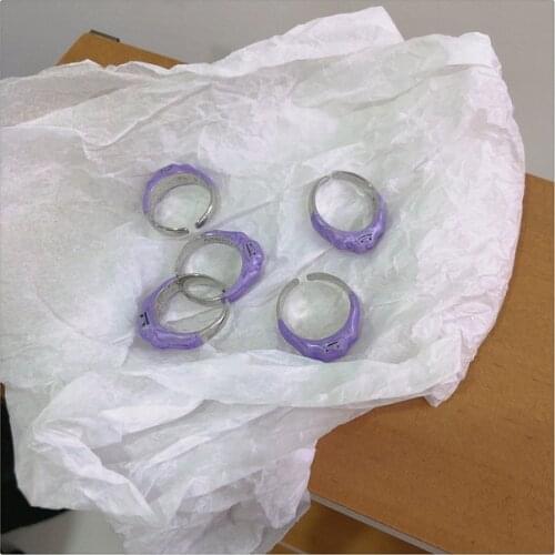 Fashion Korean Style Cartoon Rings for Women Punk Trendy Vintage Small Enamel Couple Rings